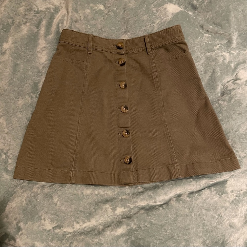 Divided By H & M Button Down Khaki Skirt
